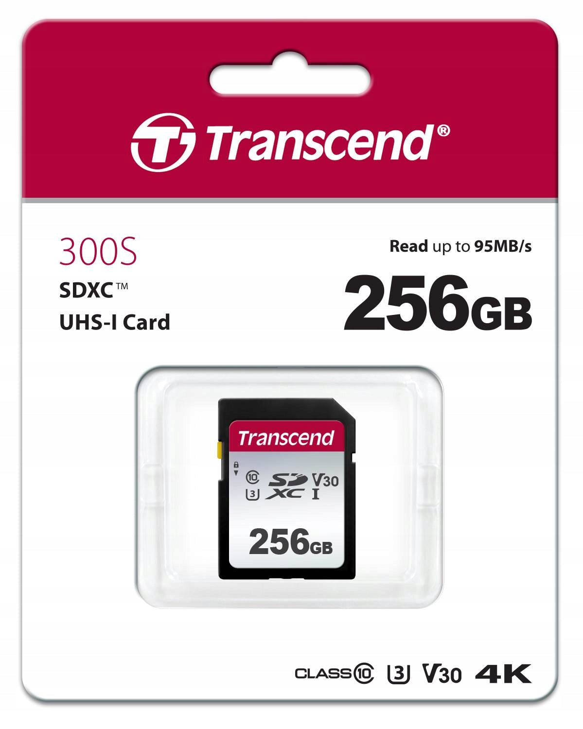 Transcend TS256GSDC300S SDXC Memory Card 256GB Class 10 95MB/s