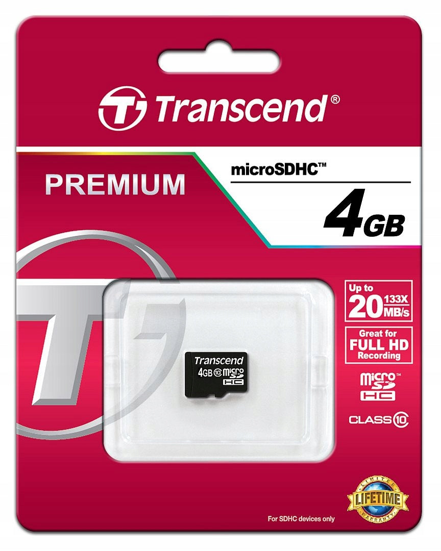 Transcend microSDHC, 4GB Manufacturer Transcend