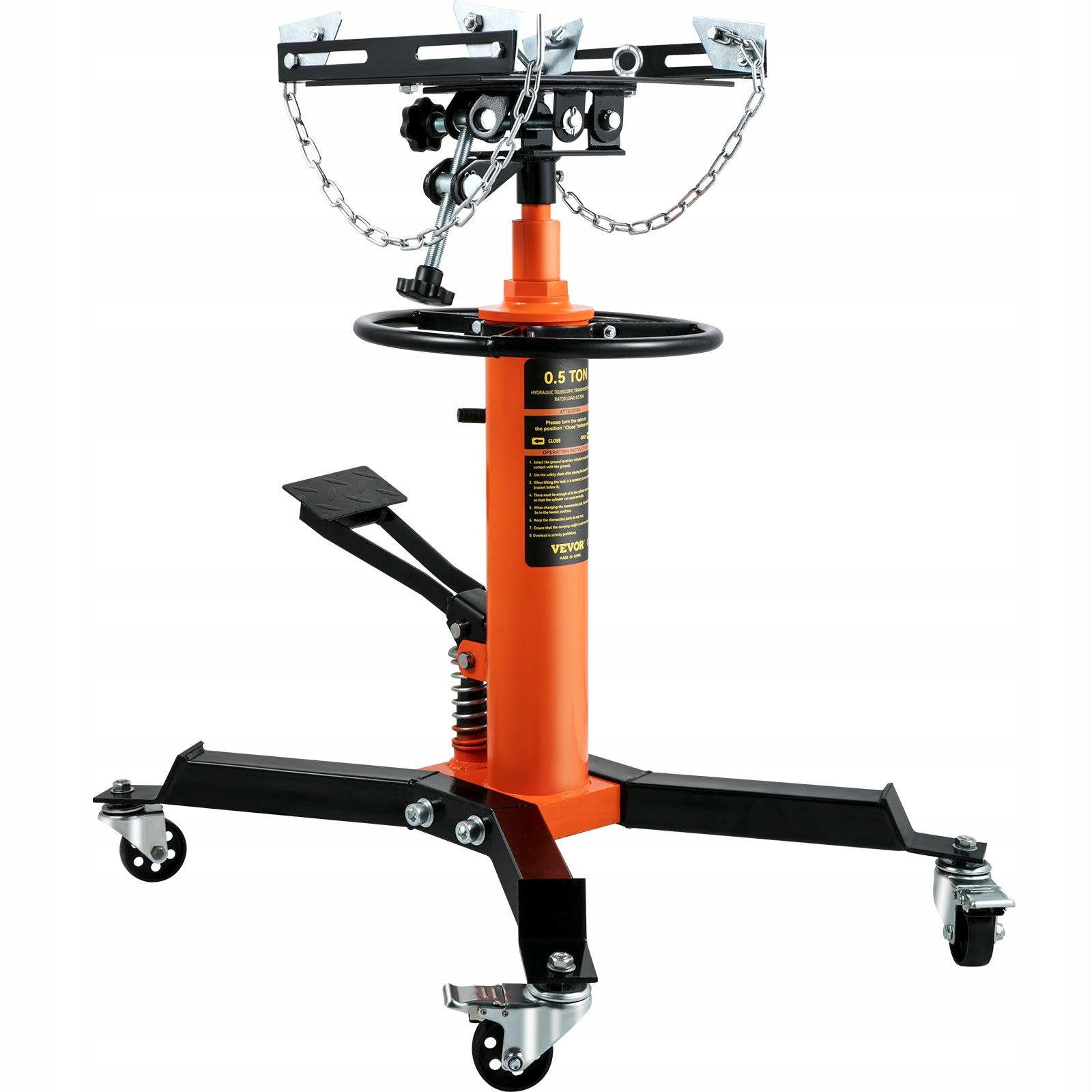 Transmission Jack 1100 lbs 2-Stage Hydraulic High Lift Vertical Telescopic