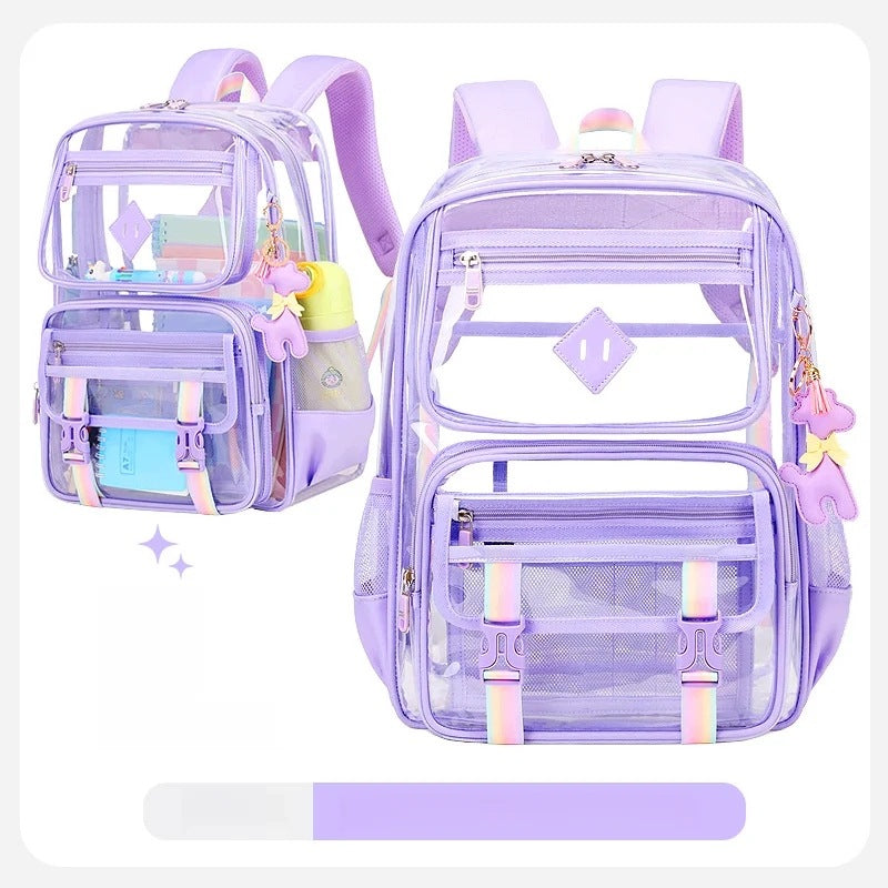Transparent Backpack For Girls Glazy Waterproof Large Capacity