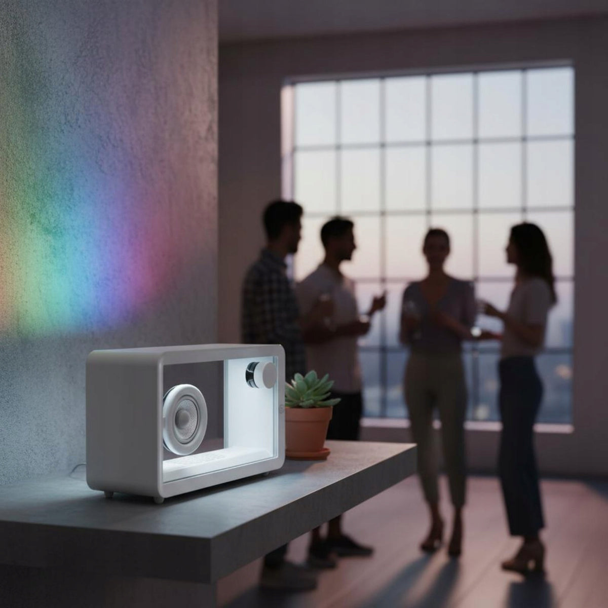 Transparent Bluetooth Speaker Minimalist Design LED Ambient Light Speaker Packaging status original