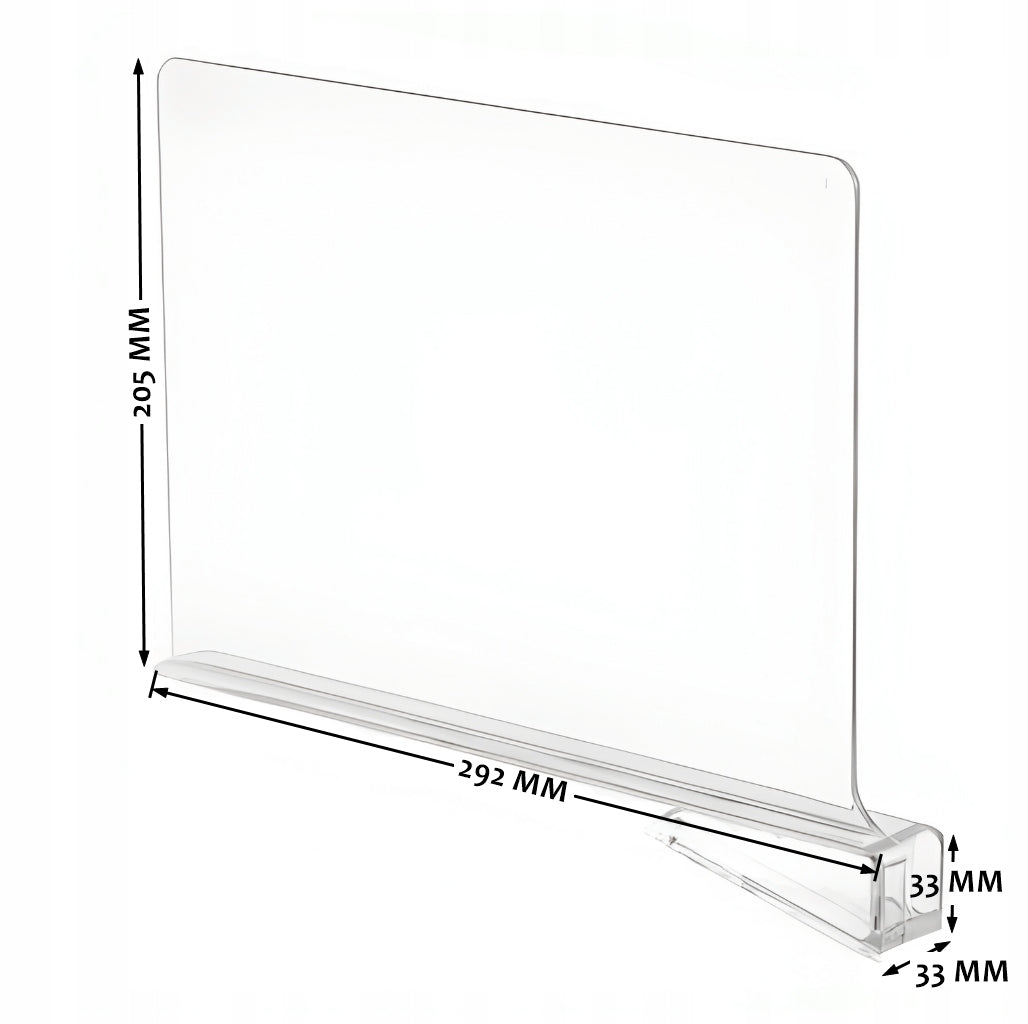Transparent Bookcase Compartment For Cabinet Organizer - 300X200 mm - 6 pcs Manufacturer code Przegroda Regałowa Do Szafy 300X200
