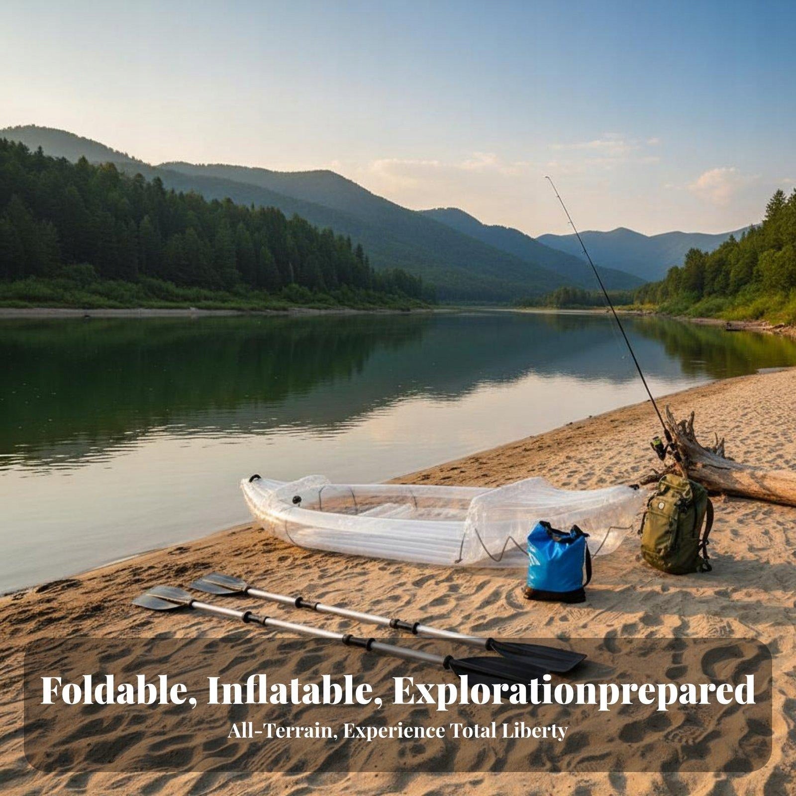 Transparent Inflatable Fishing Boat Puncture resistant Kayak Foldable Adult Packaging status original