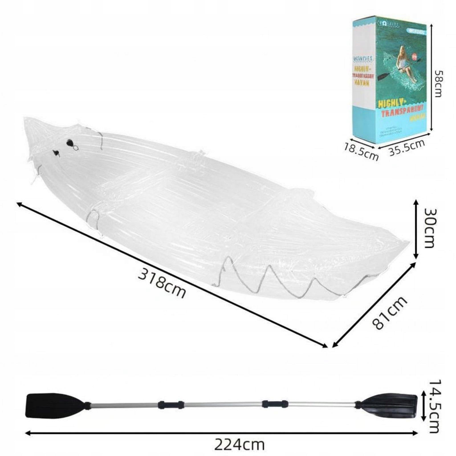 Transparent Inflatable Fishing Boat Puncture resistant Kayak Foldable Adult