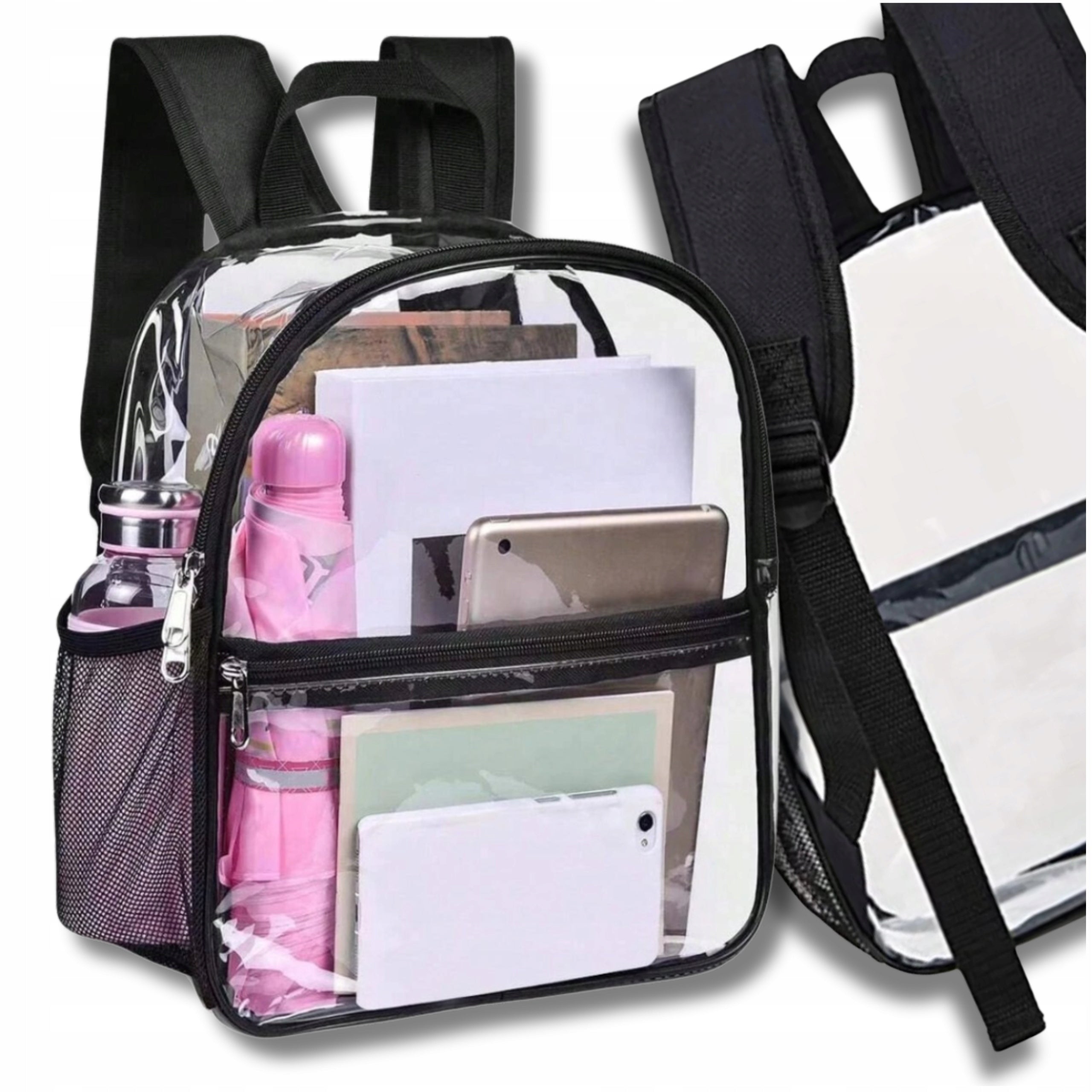 Transparent Women's School Backpack A4 Retro Elegant Waterproof Fashionable