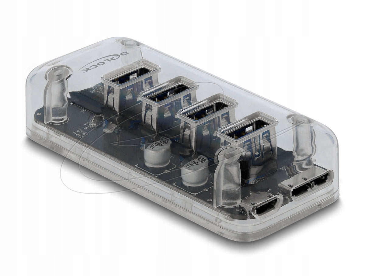 Transparent external hub USB 3.0 4 ports Delock 64087
