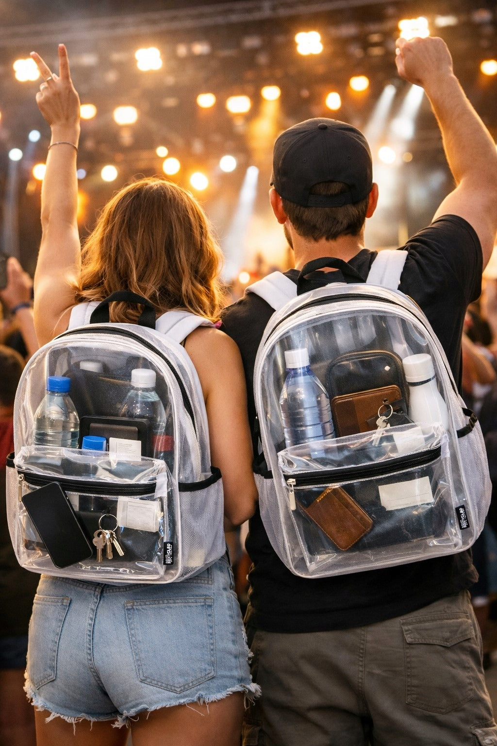 Transparent mesh backpack GRS white 18L for work school for concert Brand no brand