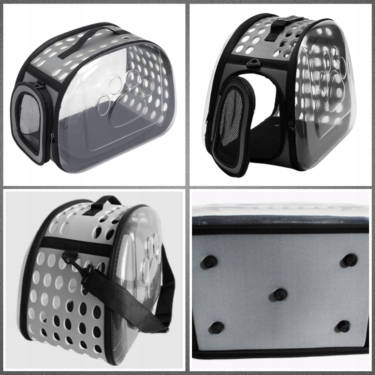 Transport Bag for Dog Cat Rabbit Travel Playpen Strong Foldable Color gray