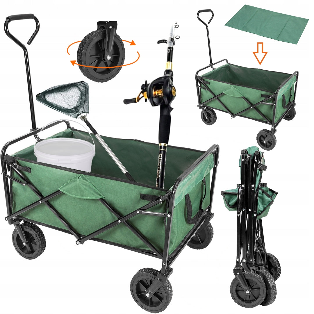 Transport Fishing Trolley Folding For Luggage Large Wheels STRONG 80kg