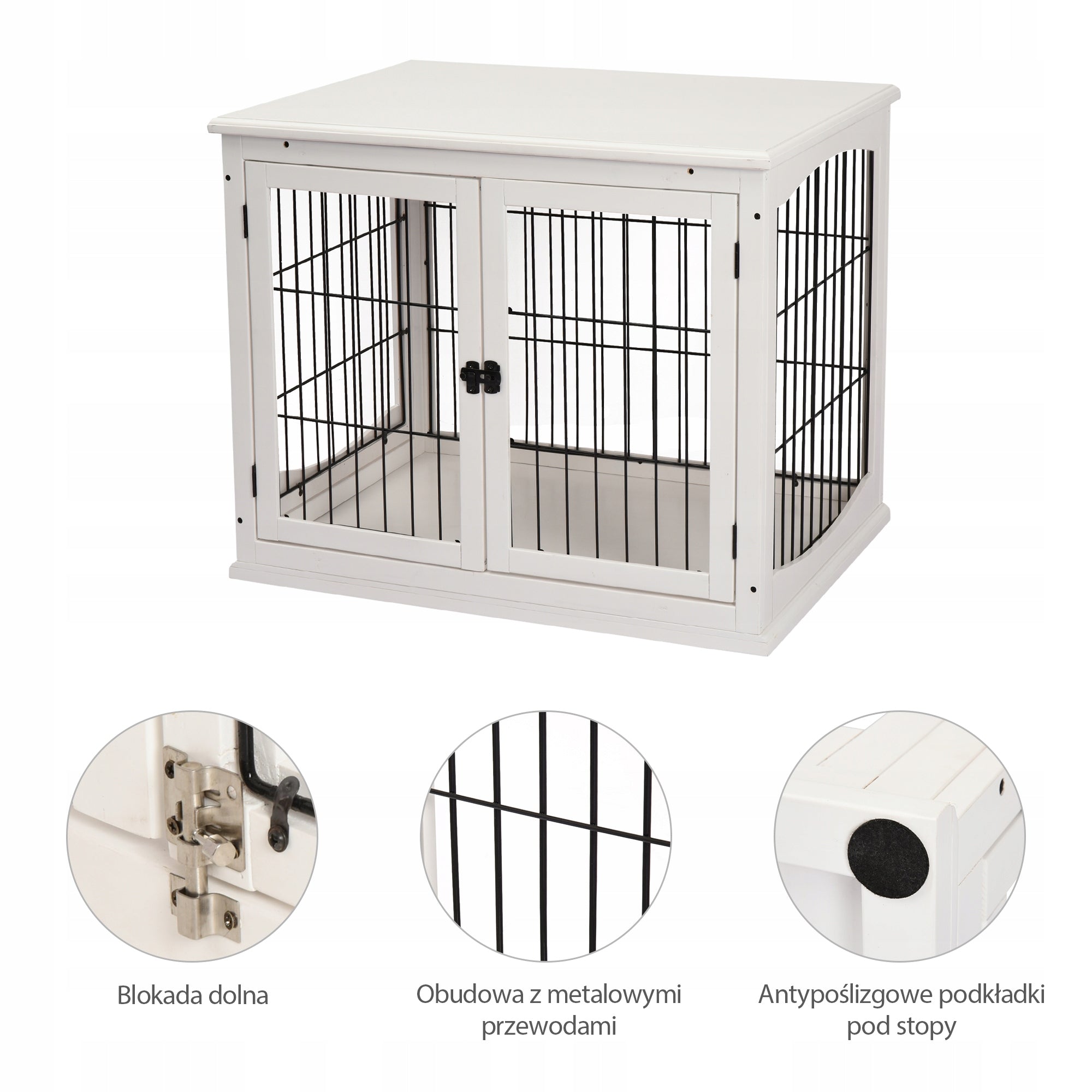 Transport box for dogs 58,5 x 81 x 66cm doors closed MDF wood Length 58.5 cm