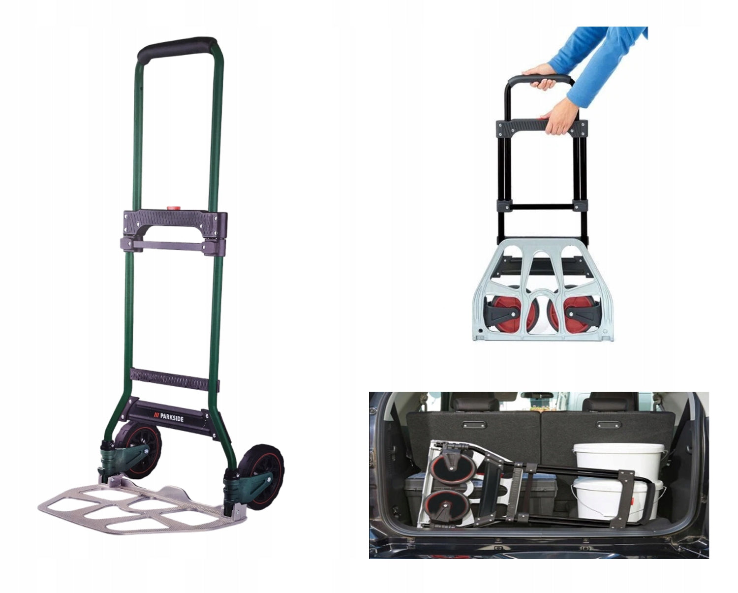 Transport trolley milling machine 100kg adjustment folding for trunk only 82cm Color multicolor