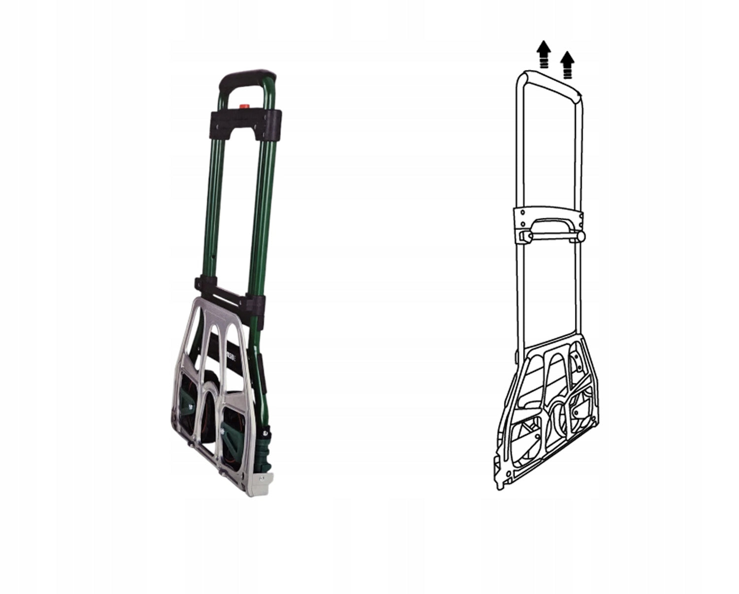 Transport trolley milling machine 100kg adjustment folding for trunk only 82cm Product width 48.5 cm