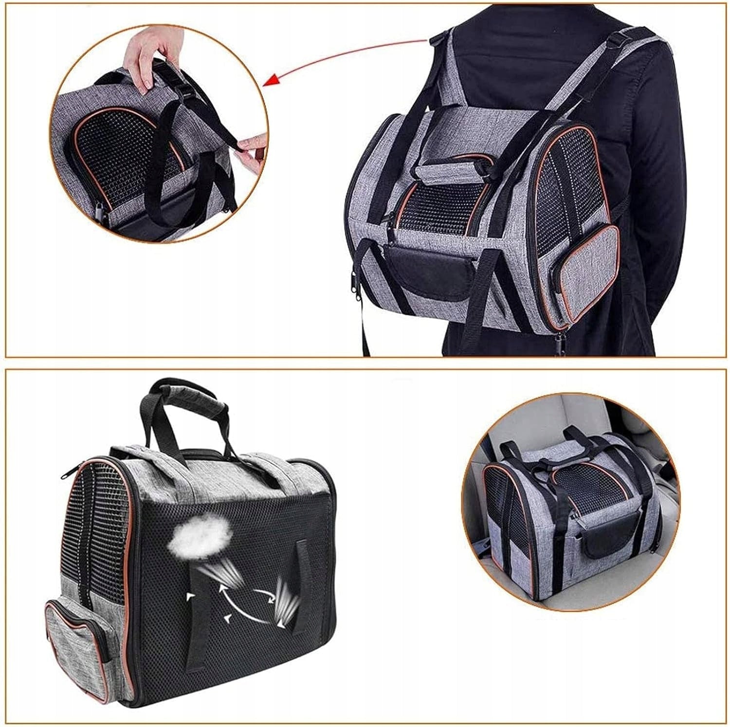 Transporter Backpack Car Seat Bag For Cat Dog Padded Kind backpack