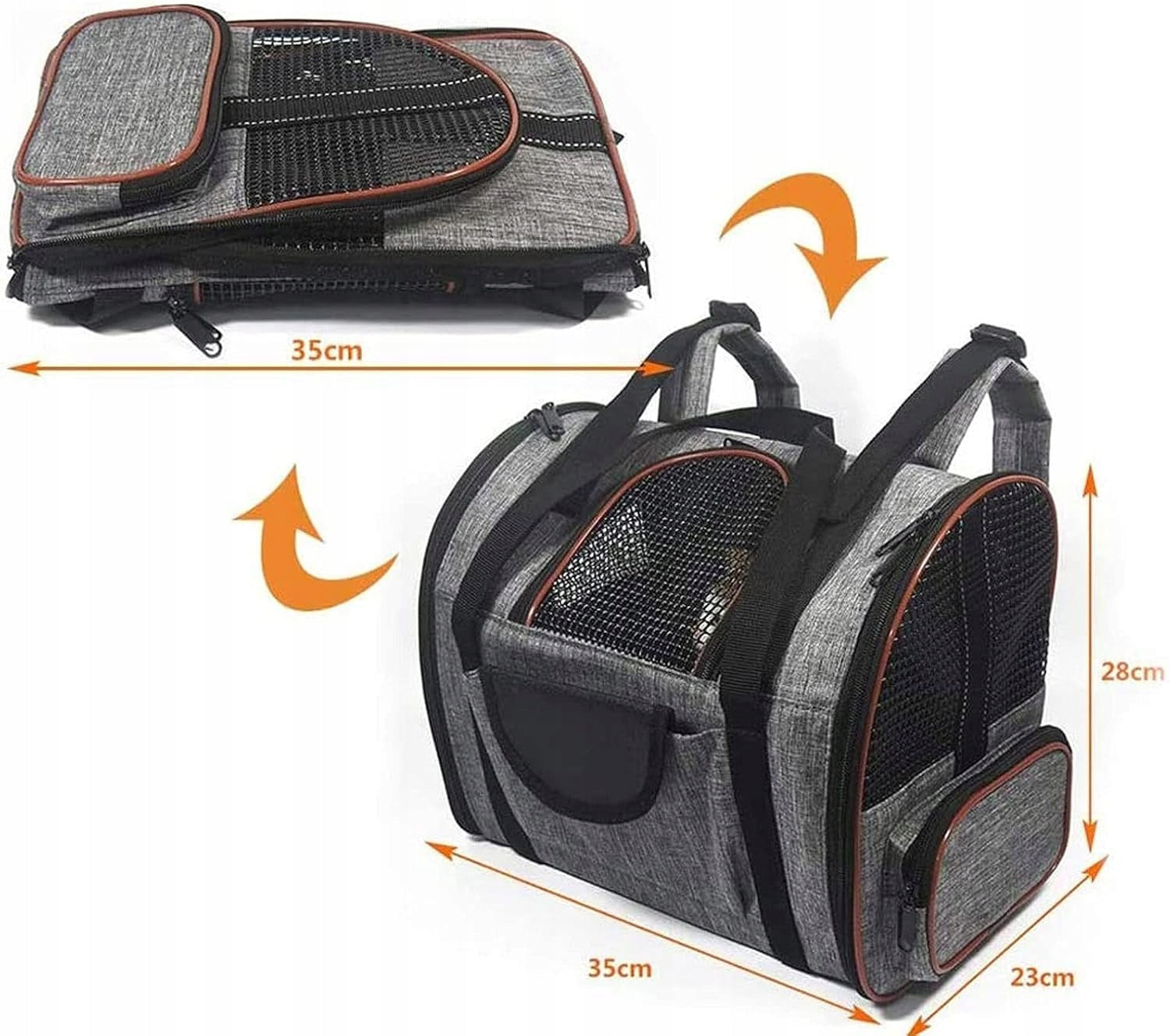 Transporter Backpack Car Seat Bag For Cat Dog Padded Product height 28 cm