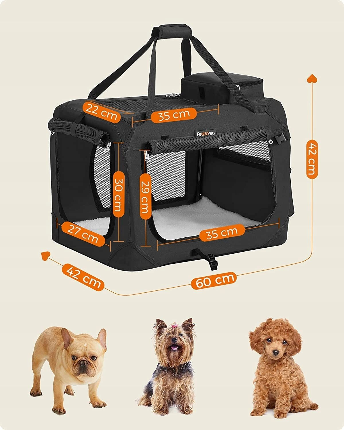 Transporter Folding Material Black Dog and Cat Carry Bag Packaging status original