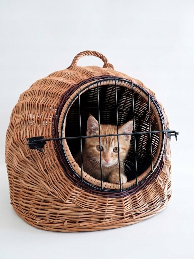 Transporter For Cat Dog Wicker Super Retro Trade name Transporter wiklinowy dla zwierząt