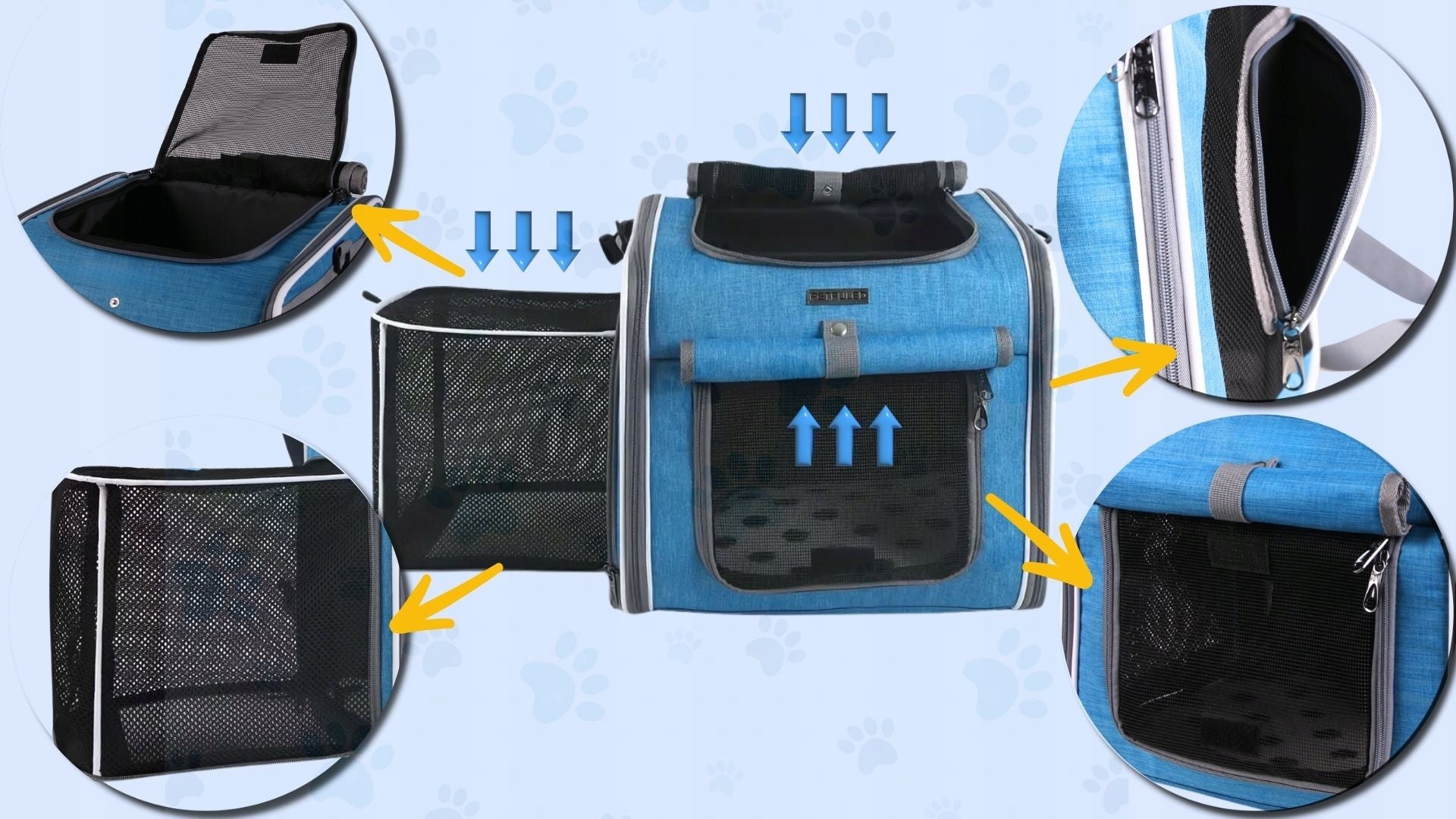 Transporter cat dog bag 4in1 car seat backpack solid up to 5,5kg Packaging status original