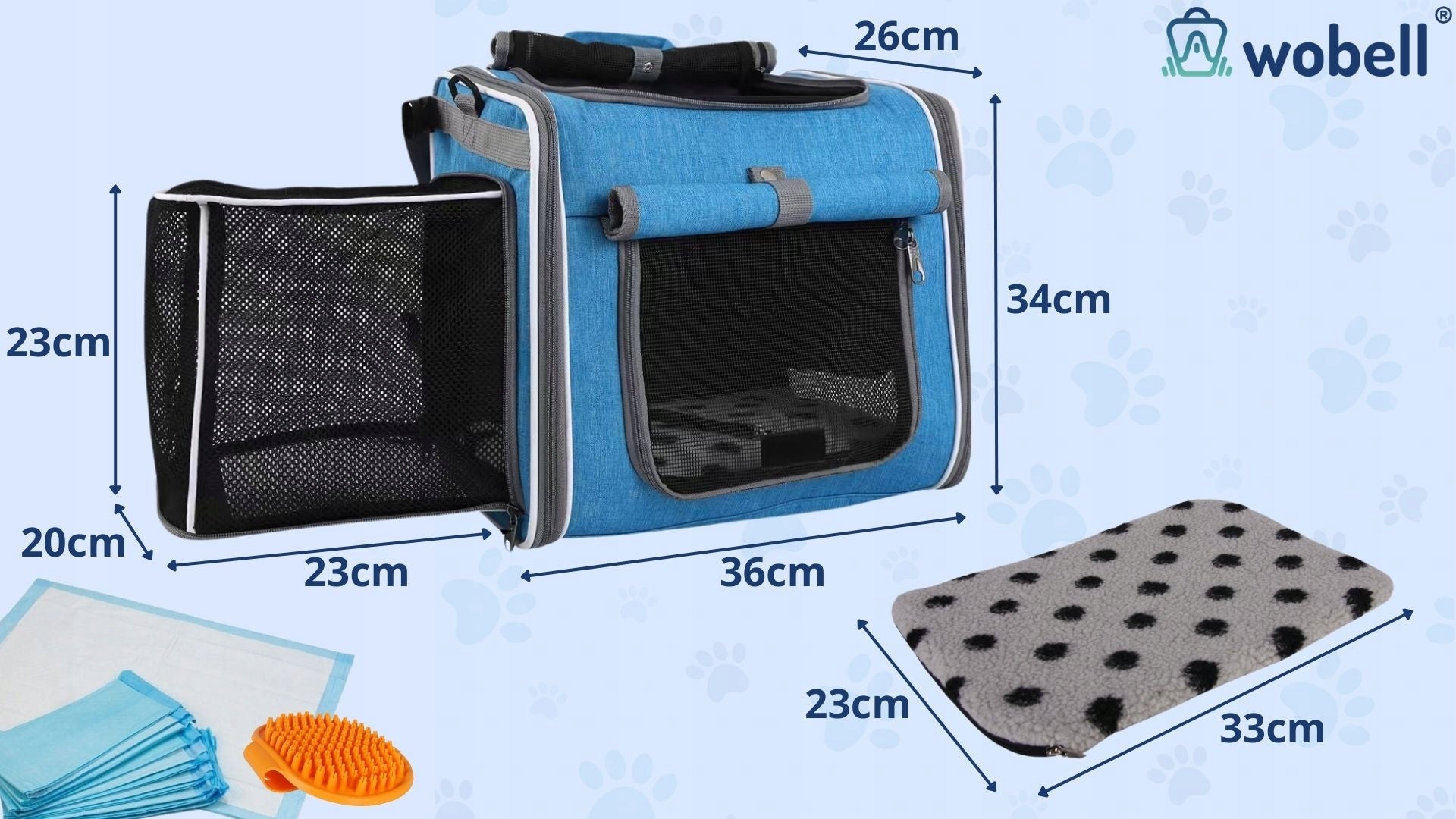 Transporter cat dog bag 4in1 car seat backpack sturdy up to 5,5kg Brand Wobell