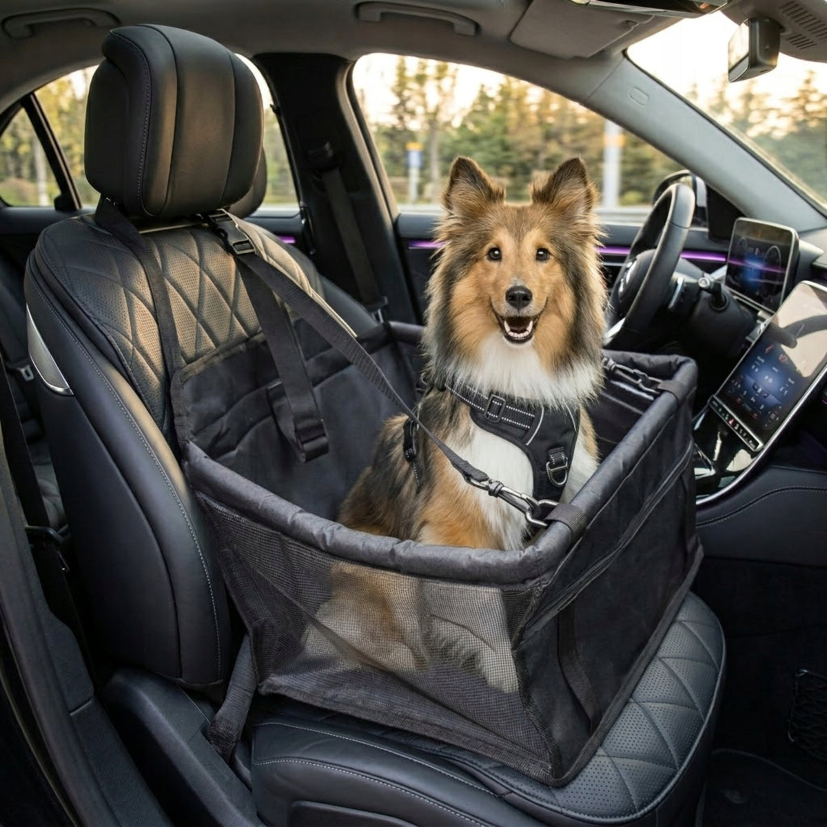 Transporter for Cat Dog Car Seat Mat Black Packaging status original