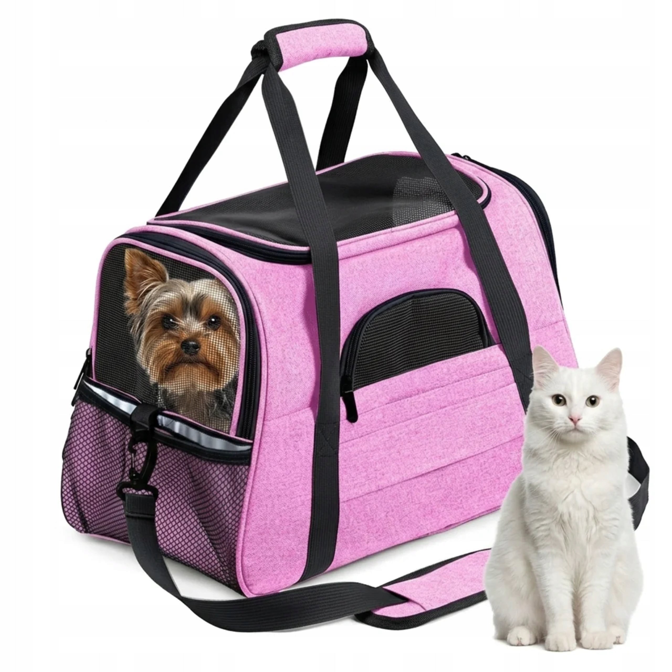 Transporter for Dog Cat Rabbit Animal Playpen Car Bag Large Pink