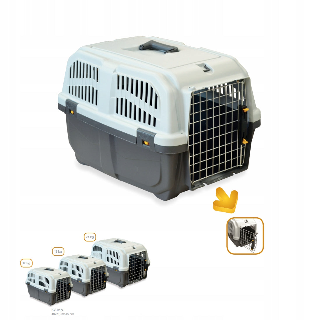 Transporter for cat dog IATA SKUDO 3 MPS 60x40x39cm Brand MPS