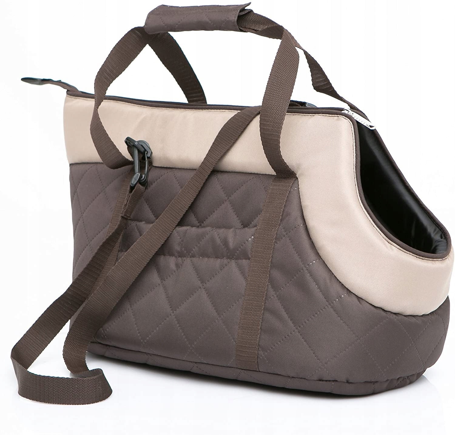 Transporter for dog and cat Transport dog bag Small R1 36x20x22 cm Trade name Torba Doggy R3 brązowo beżowa