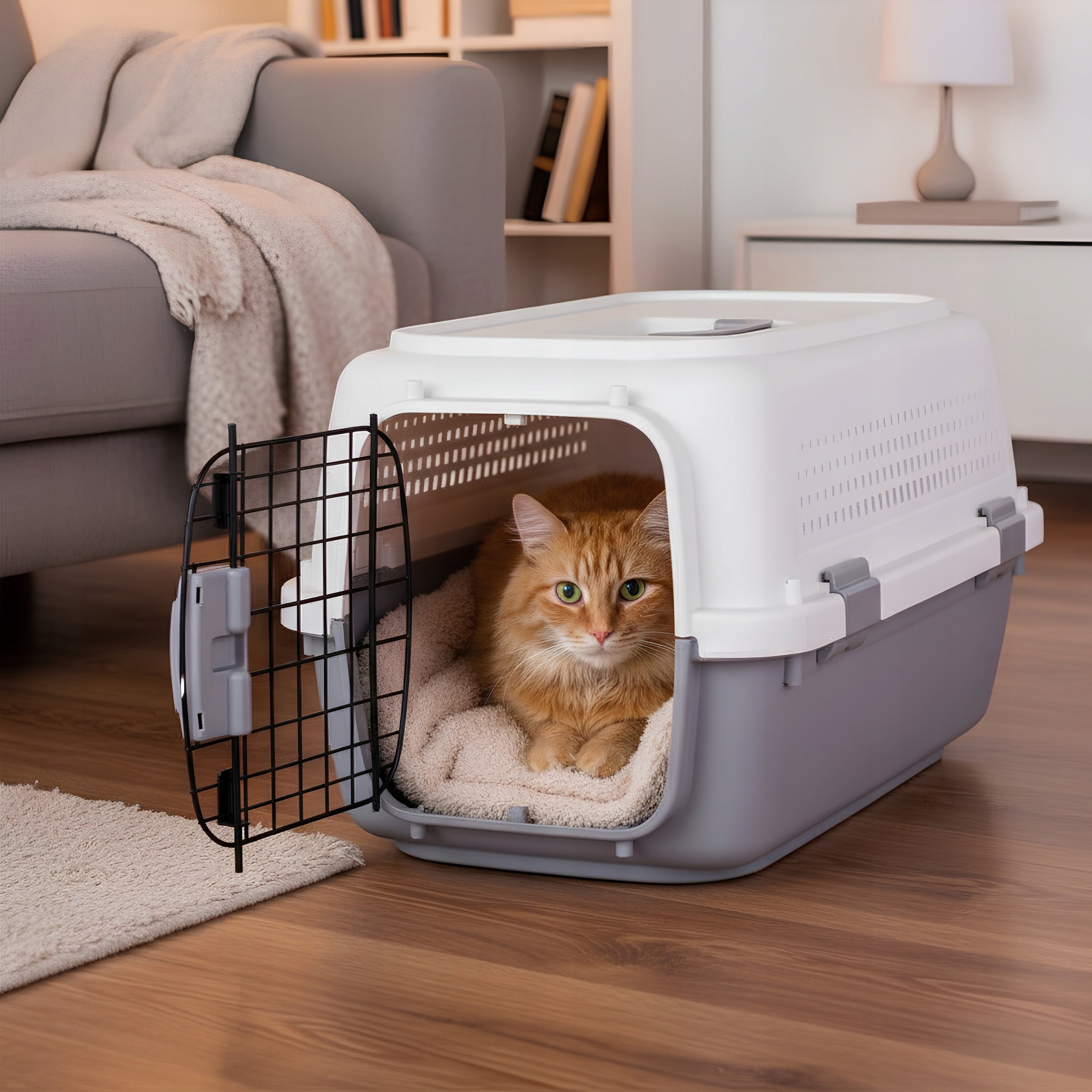 Transporter for dog and cat car airplane 57x37x34 strong safe Manufacturer code Transporter dla zwierząt Travel Pet Box