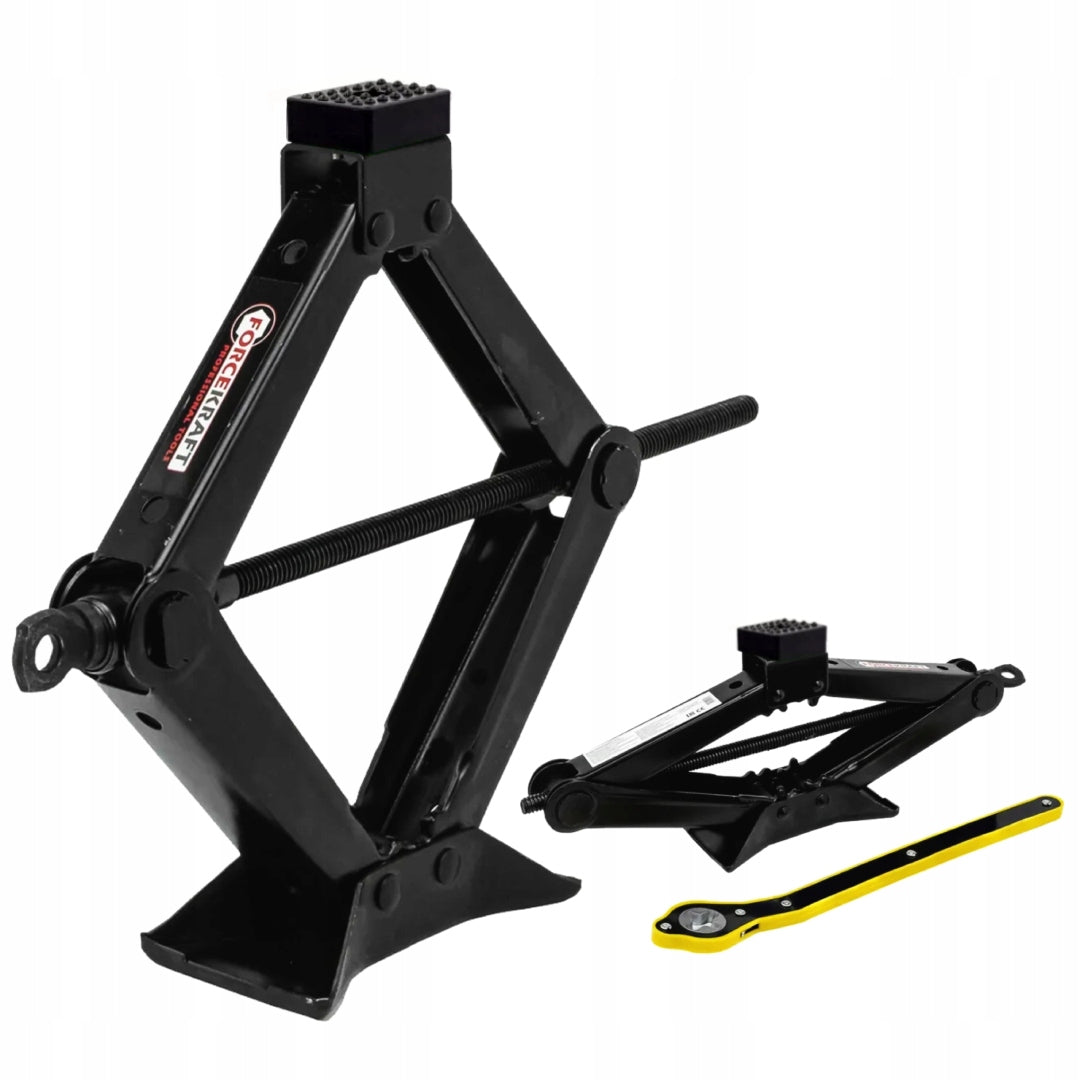 Trapezoidal jack with protective rubber 1,5 t with ratchet 110 - 400 mm