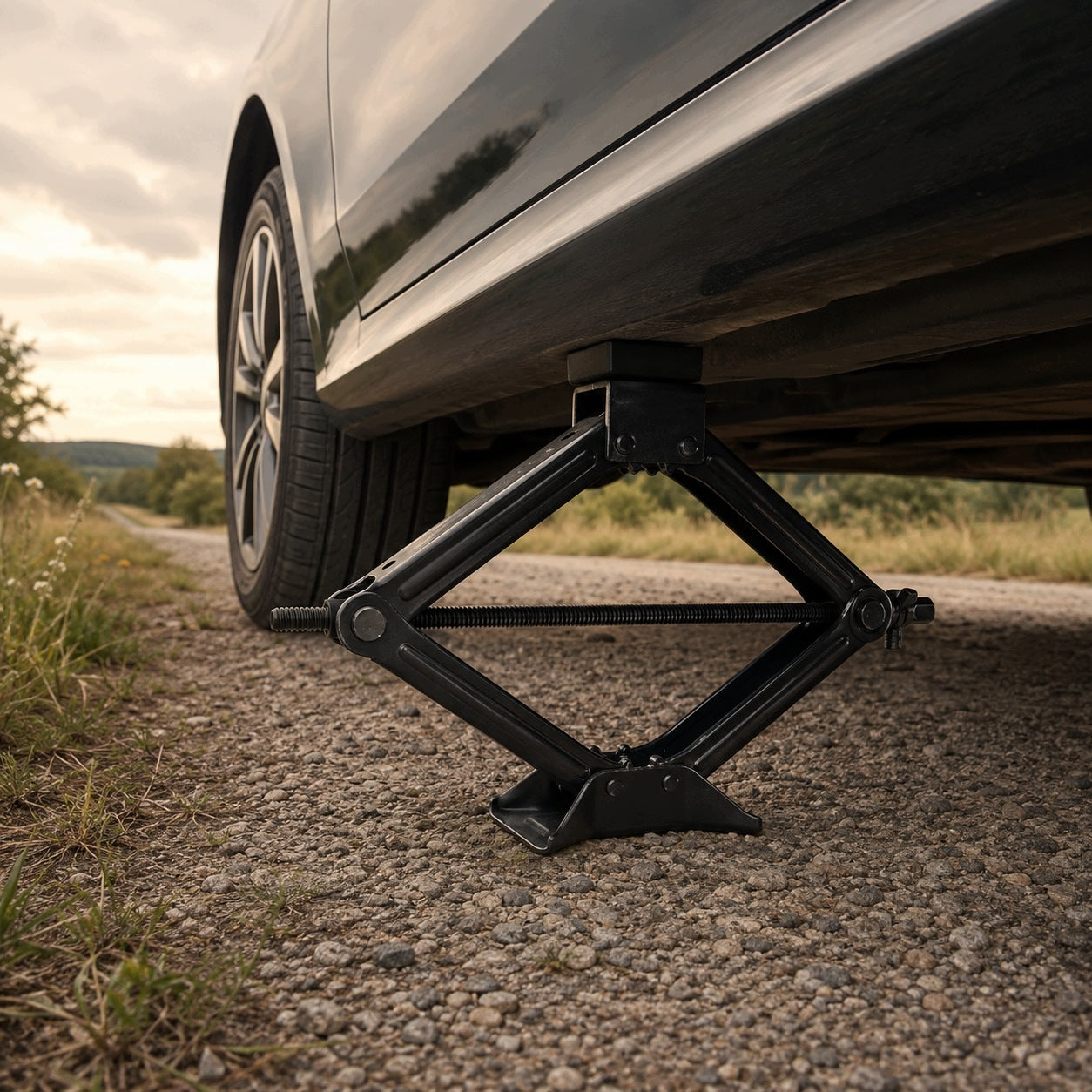 Trapezoidal lift 1,5T 110-400 mm with ratchet wrench and rubber cap Brand Rockforce