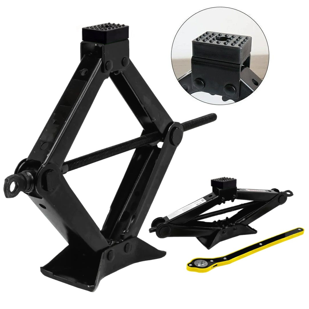 Trapezoidal lift 1,5T 110-400 mm with ratchet wrench and rubber cap