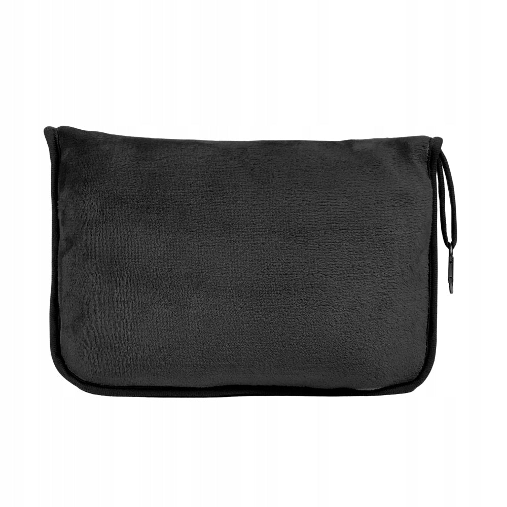 Travel BLANKET PILLOW for airplane HIKING folded 2in1 BLACK 170x100 c Color black