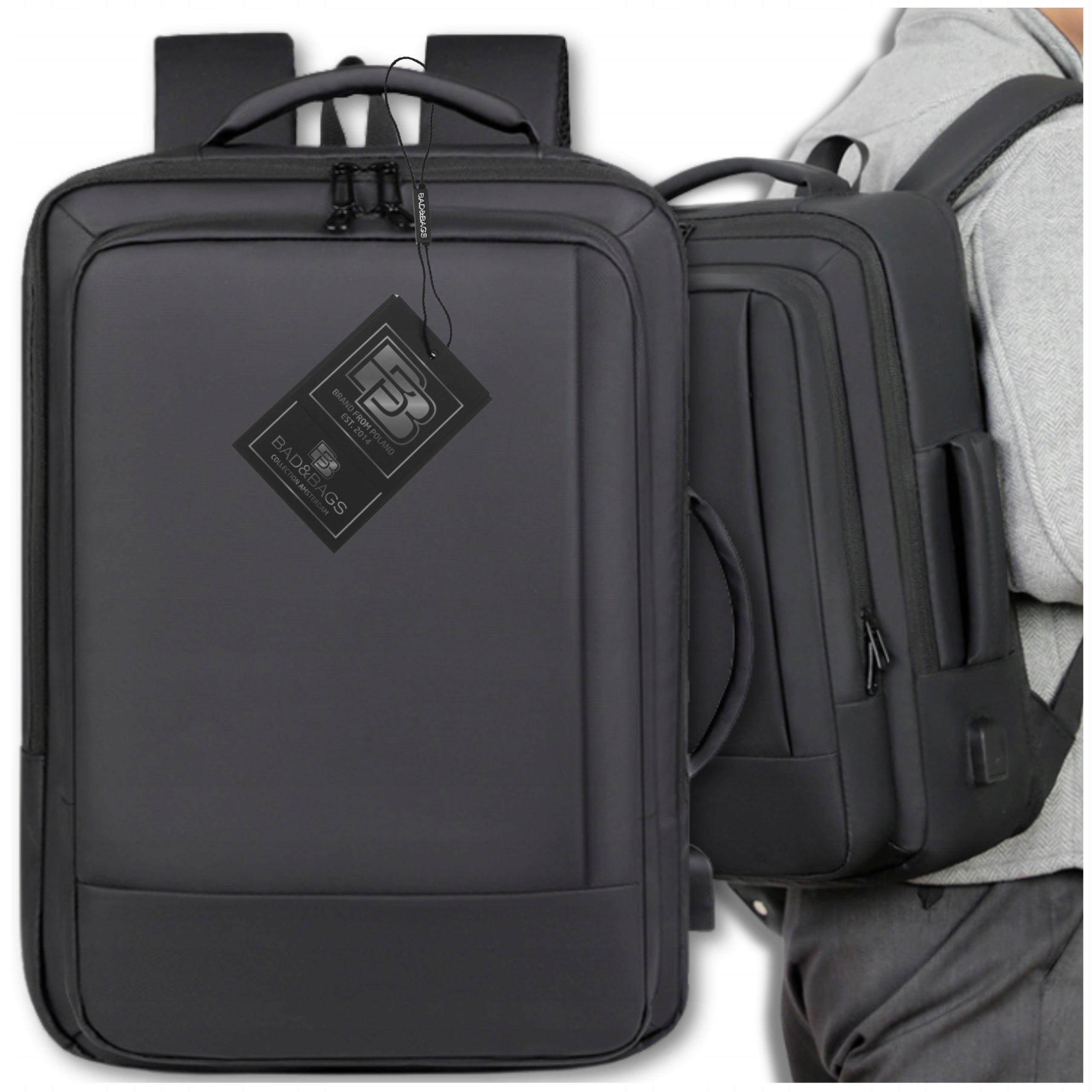 Travel Backpack BLACK For Airplane LUGGAGE Handheld USB Business CABIN