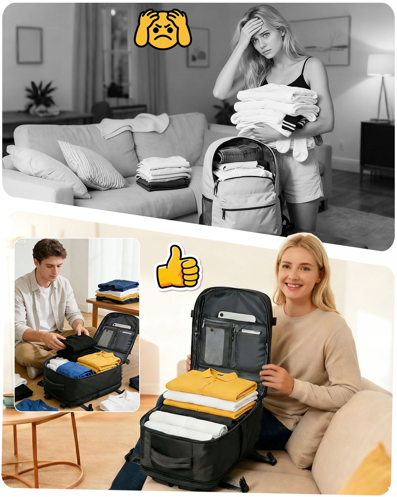 Travel Backpack For Airplane Ryanair 40x30x20 Wizzair Hand Luggage Unisex Brand no brand