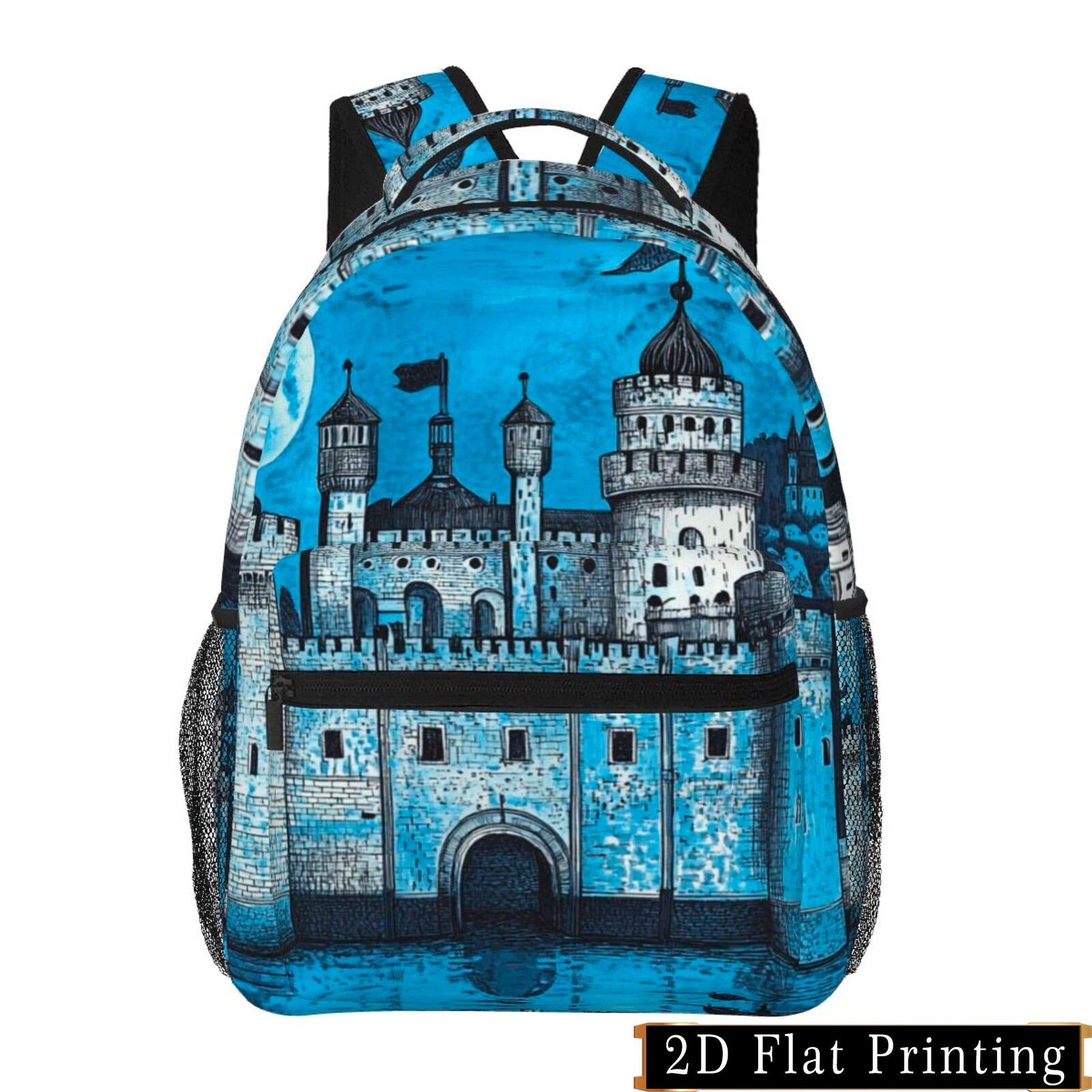 Travel Backpack with Architectural Print and Waist Support