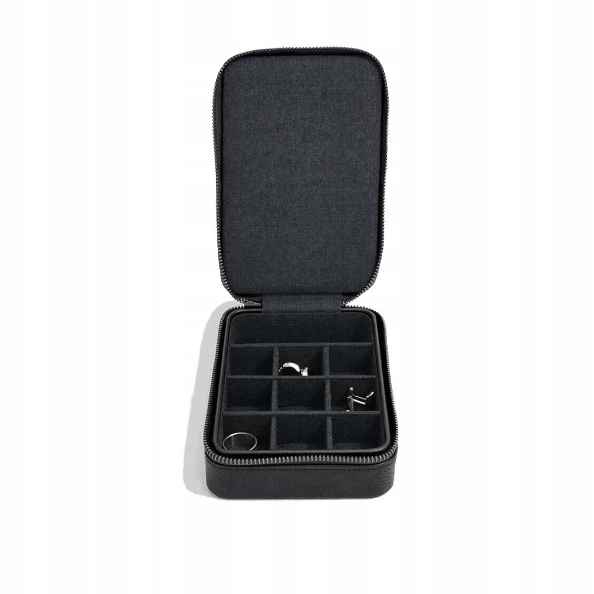Travel Case for Cufflinks and Watch (Black) Stackers