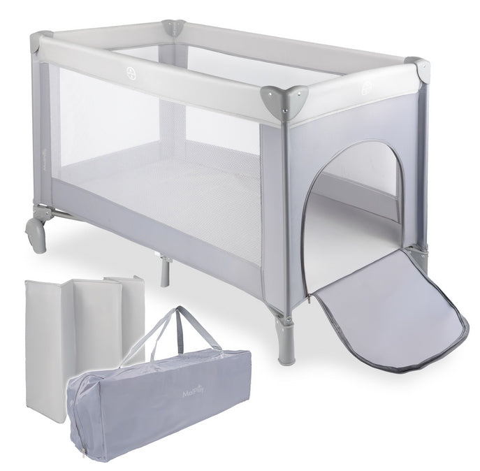 Travel Cot Folding LUNO Grey Playpen For Baby