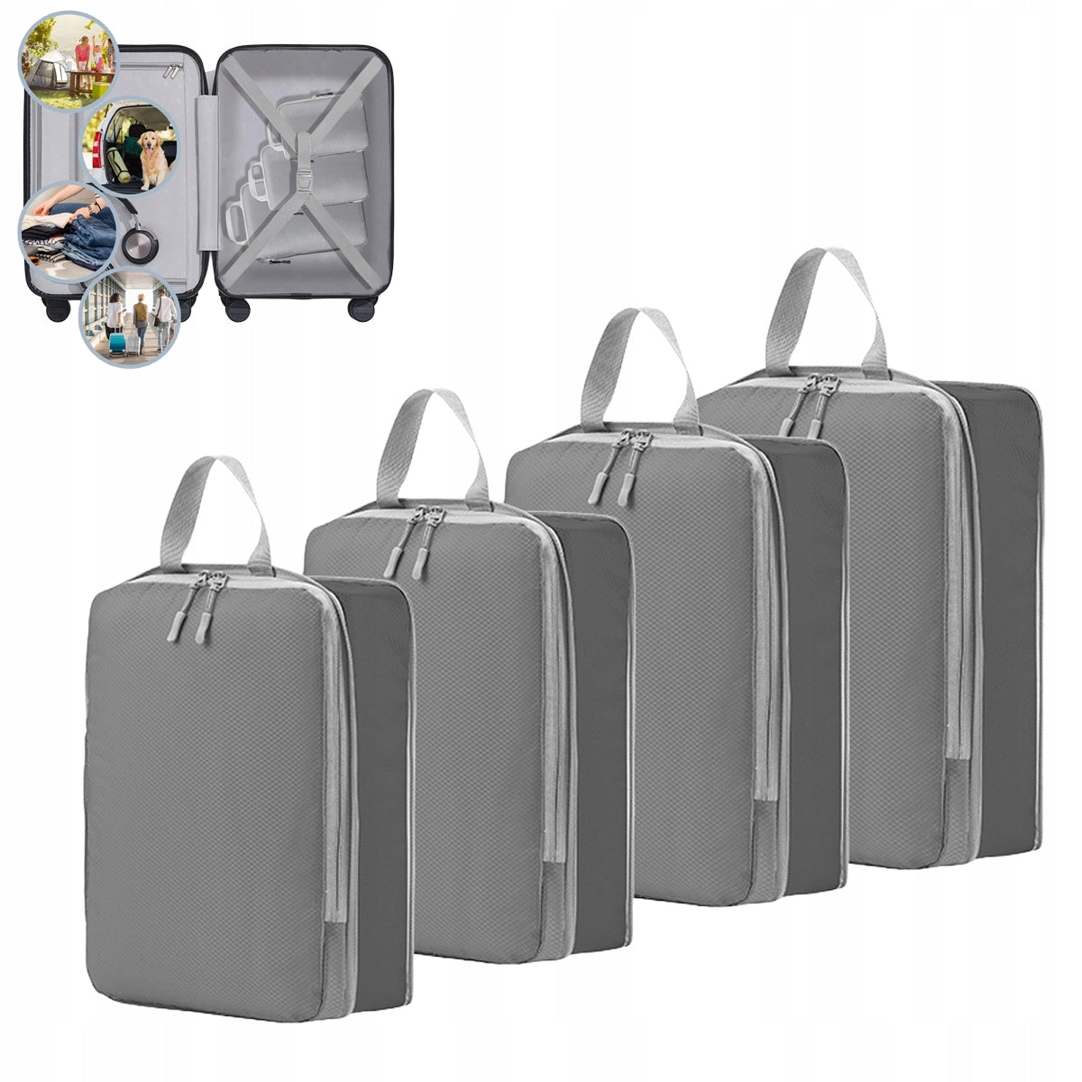 Travel Cubes Compression for Hand Luggage Organizer Set of 4