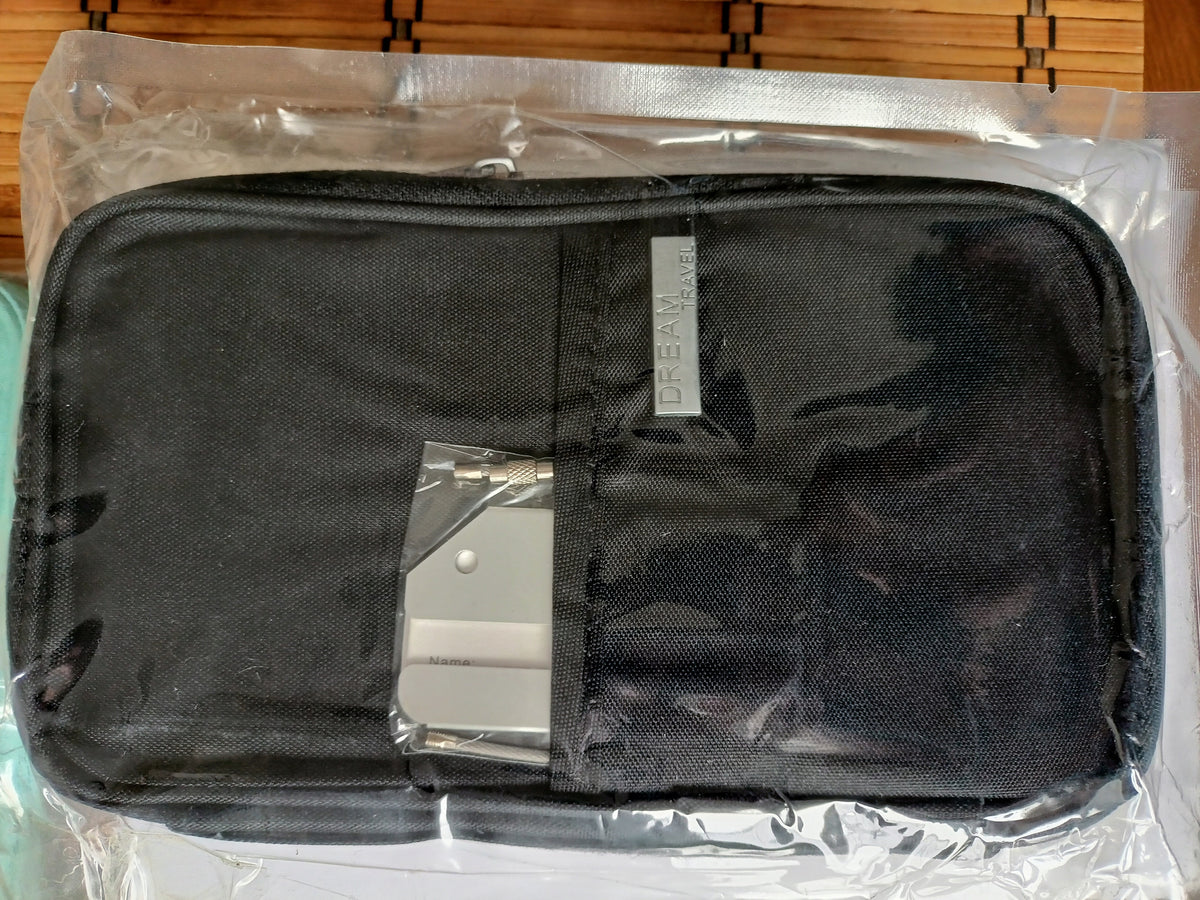 Travel Document Case, Luggage Pendant Black Color black