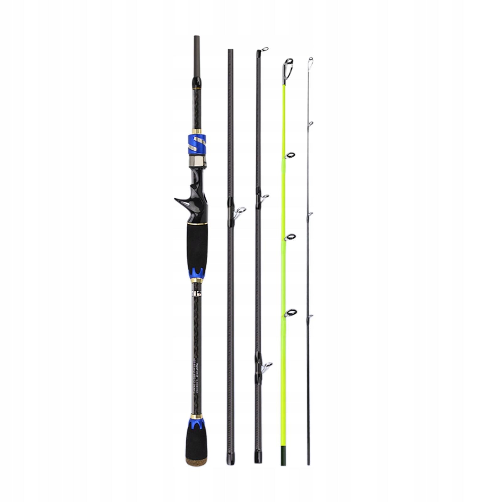 Travel Fishing Rod Saltwater Portable Fishing Rod 24T High Carbon, 4 2.1m Model wędka do rzucania przynęty Wędki do rzucania