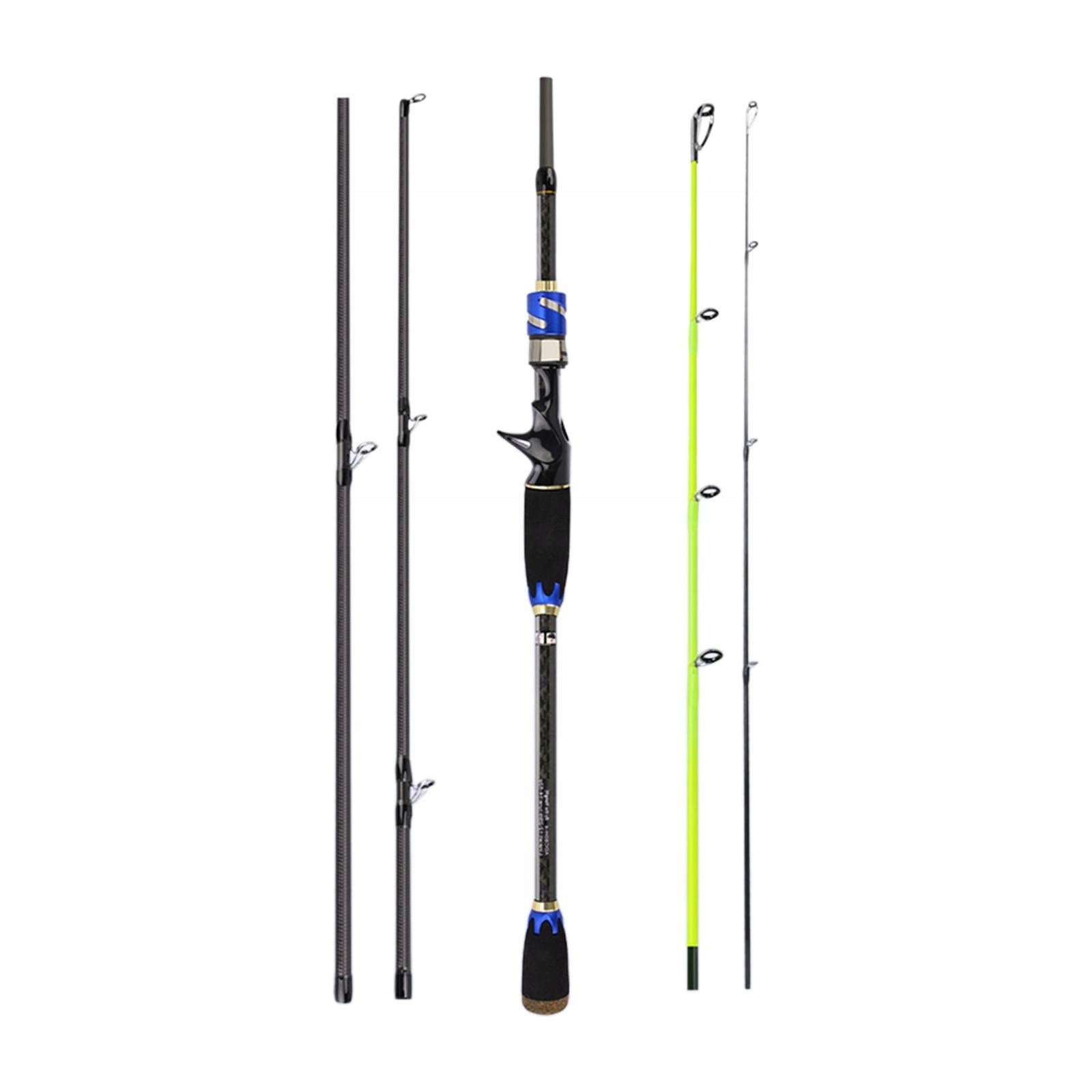 Travel Fishing Rod Saltwater Portable Fishing Rod 24T High Carbon, 4 2.1m
