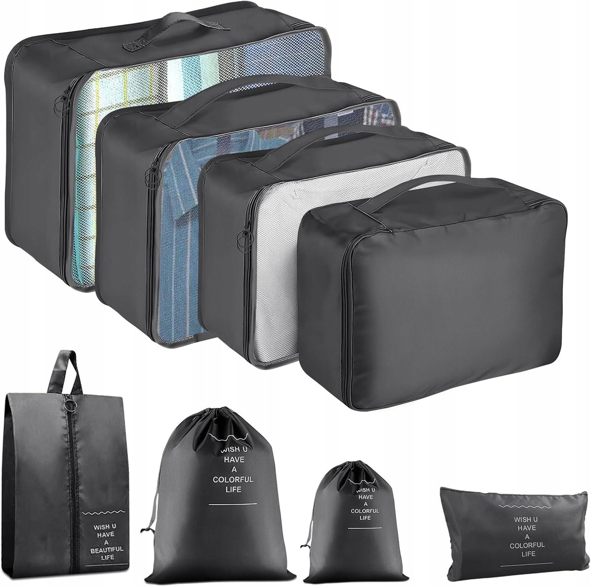 Travel Organizer 8 Pcs For Clothes Set Spacious For Clothes Suitcases