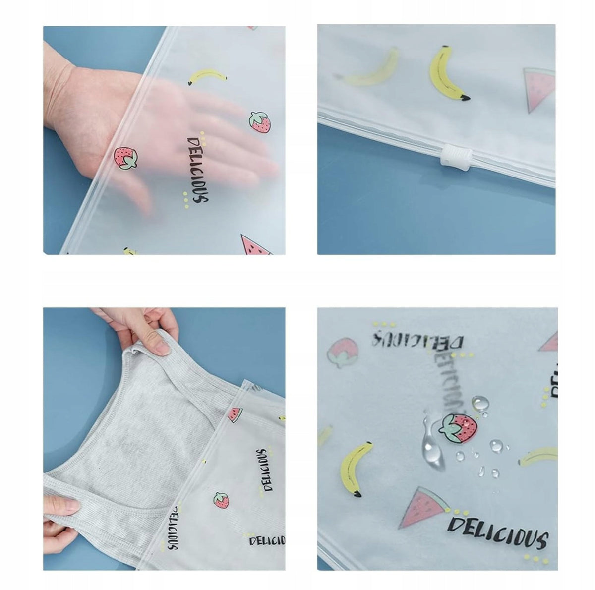 Travel Organizer, Clear Luggage Packing Bag, Set of 20 Color transparent