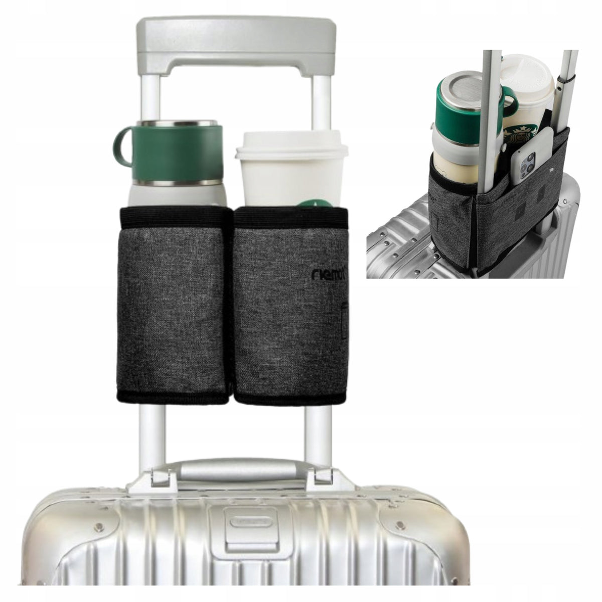 Travel Organizer Holder for Hand Luggage Cups Graphite Black