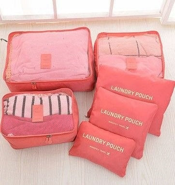 Travel Organizer Set for Suitcase and Closet (6pcs) - Grey Color gray