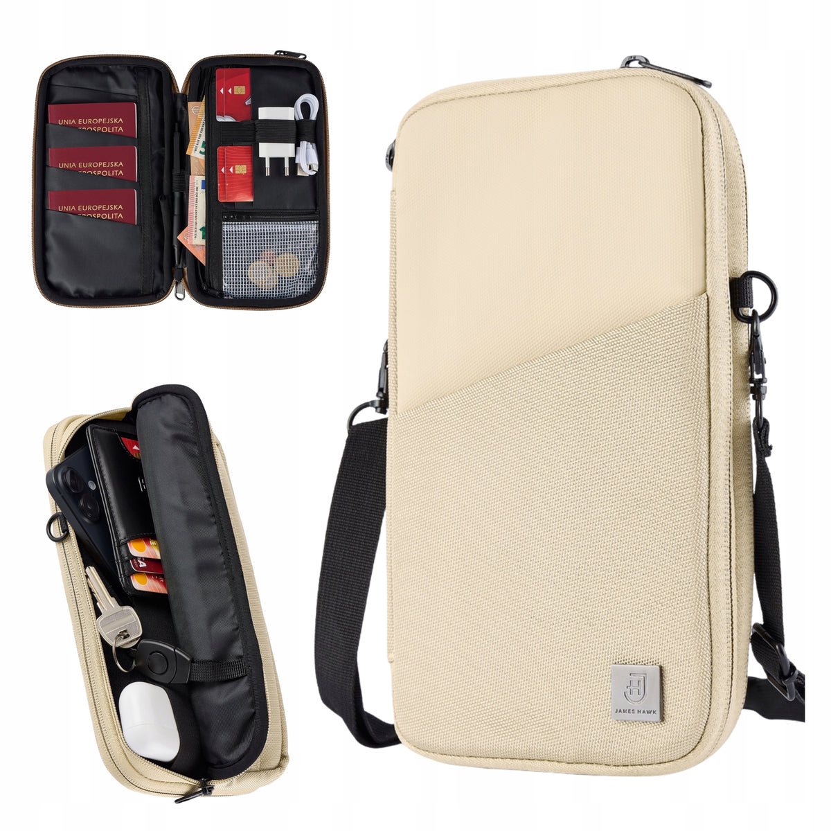 Travel Organizer for Documents Electronics RFID James Hawk Pouch