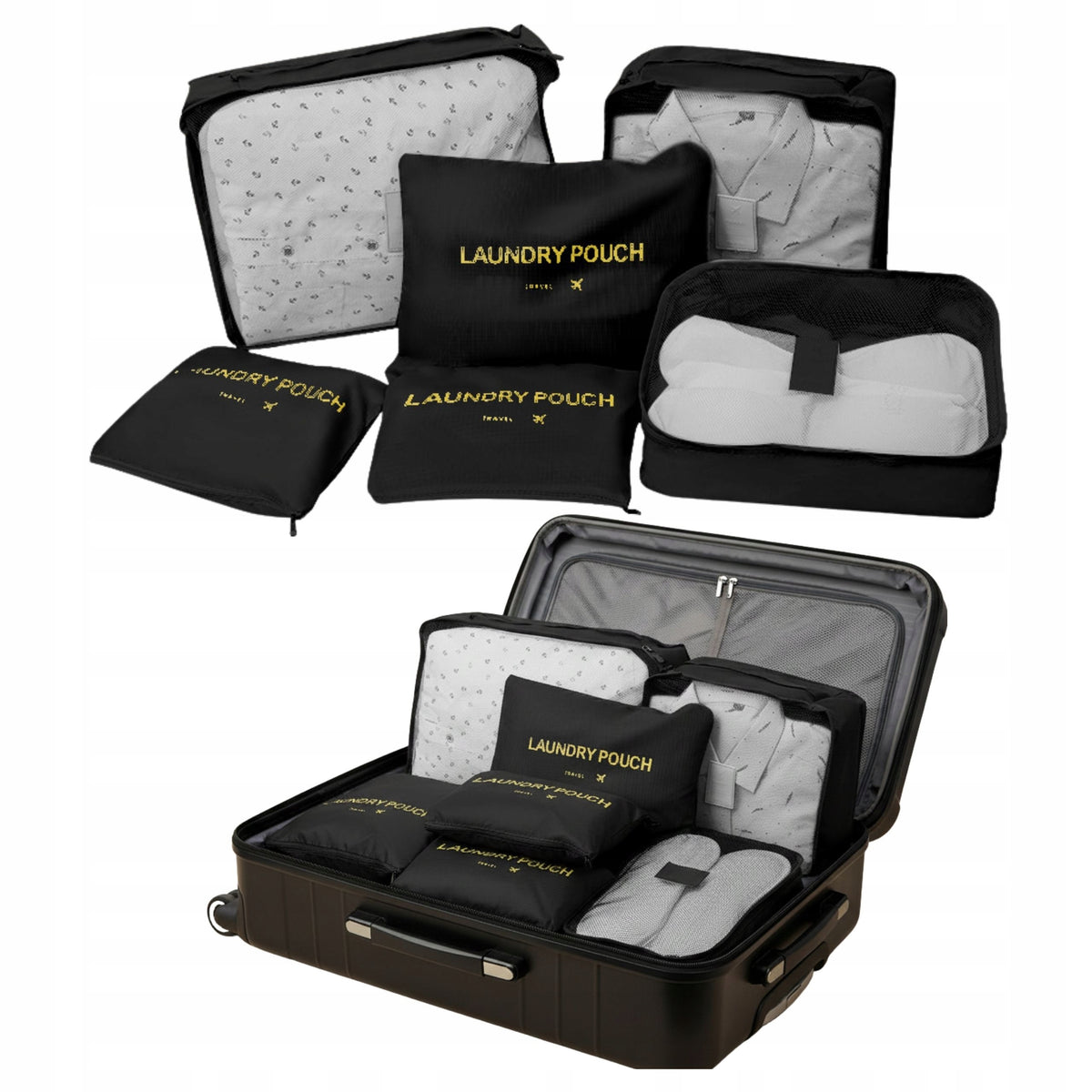 Travel Organizer for Suitcase Backpack Bag for Clothes Underwear 6pcs Set