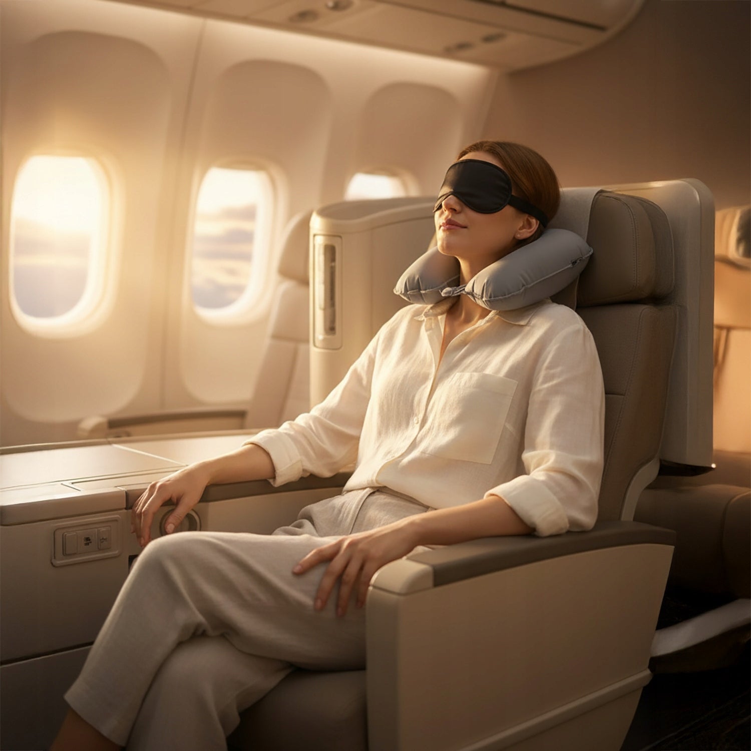 Travel Pillow Inflatable Tourist Croissant for Sleeping on Neck for Airplane Brand Vitolog