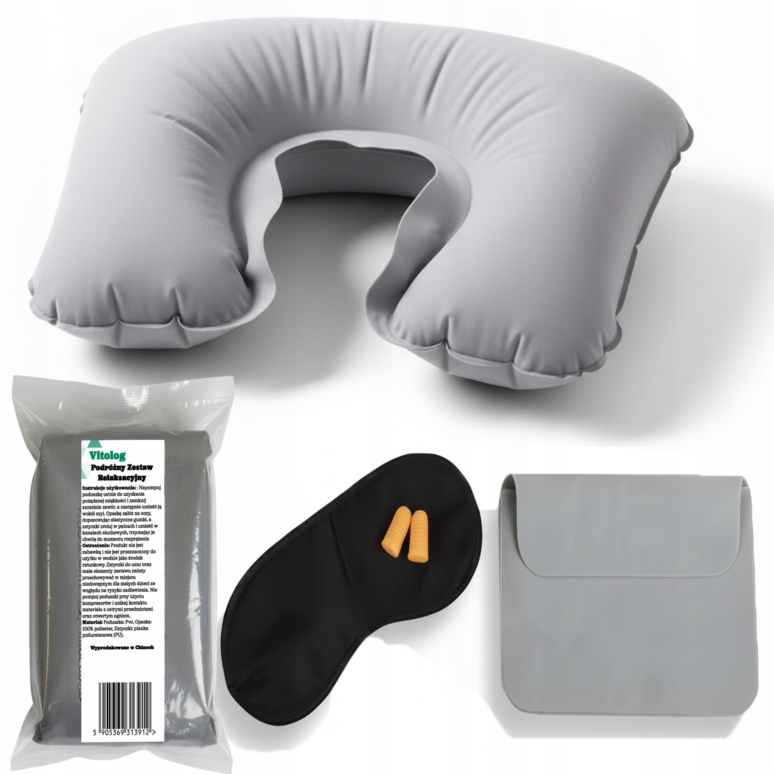 Travel Pillow Inflatable Tourist Croissant for Sleeping on Neck for Airplane