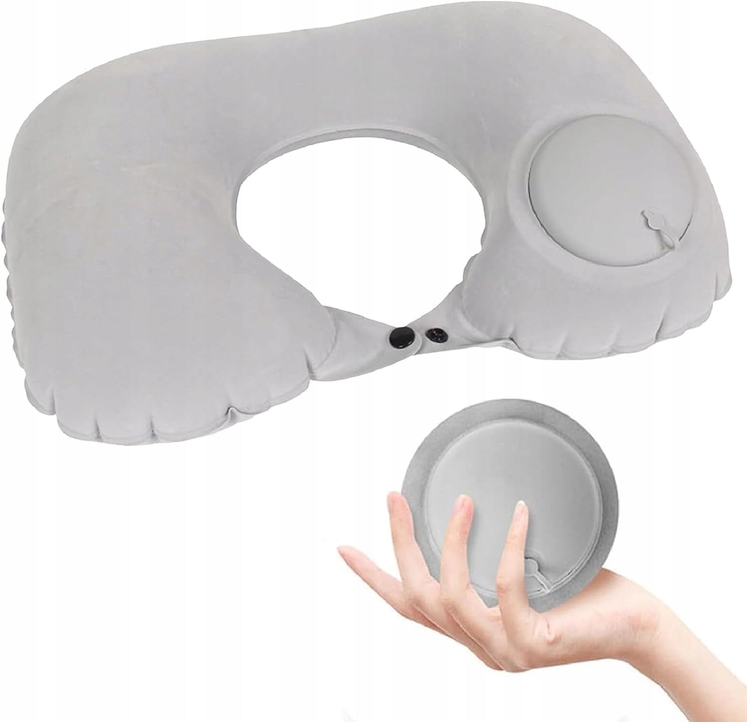 Travel Pillow Tourist Neck Headrest Grey Suede