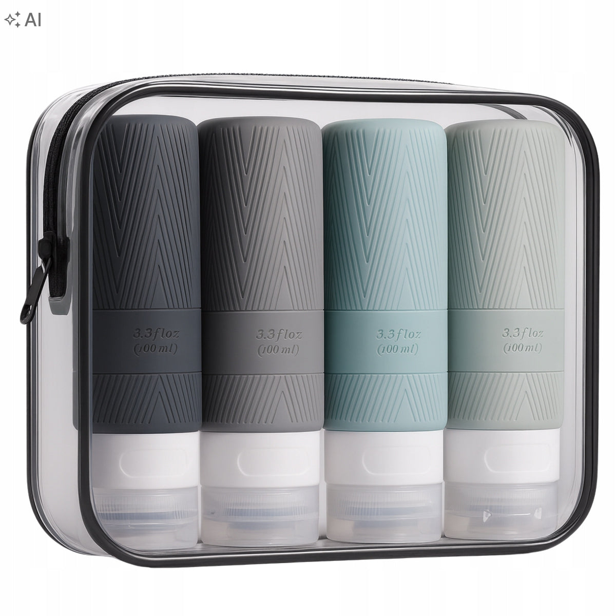 Travel Set 4pcs Silicone Bottles For Travel Cosmetics 100ml